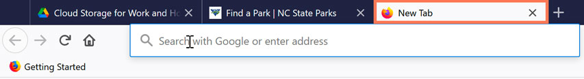new browser tab