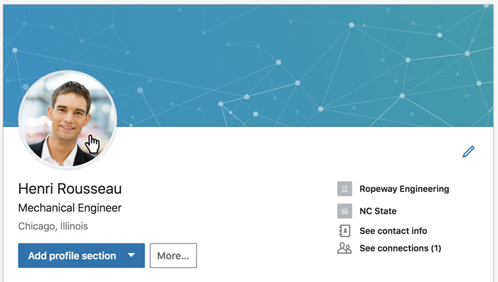 A screenshot of a LinkedIn profile