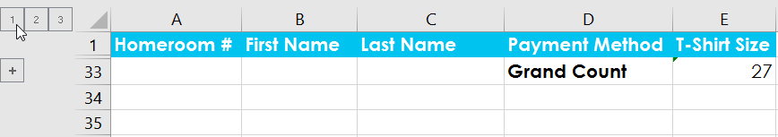 Setting the group detail to level 1