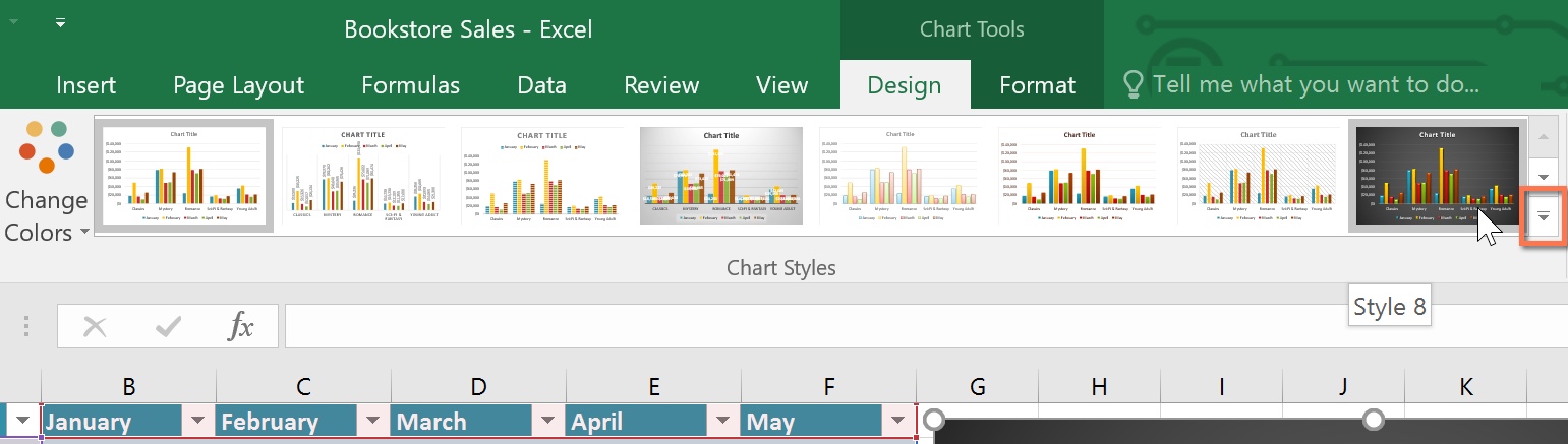 Selecting a chart style