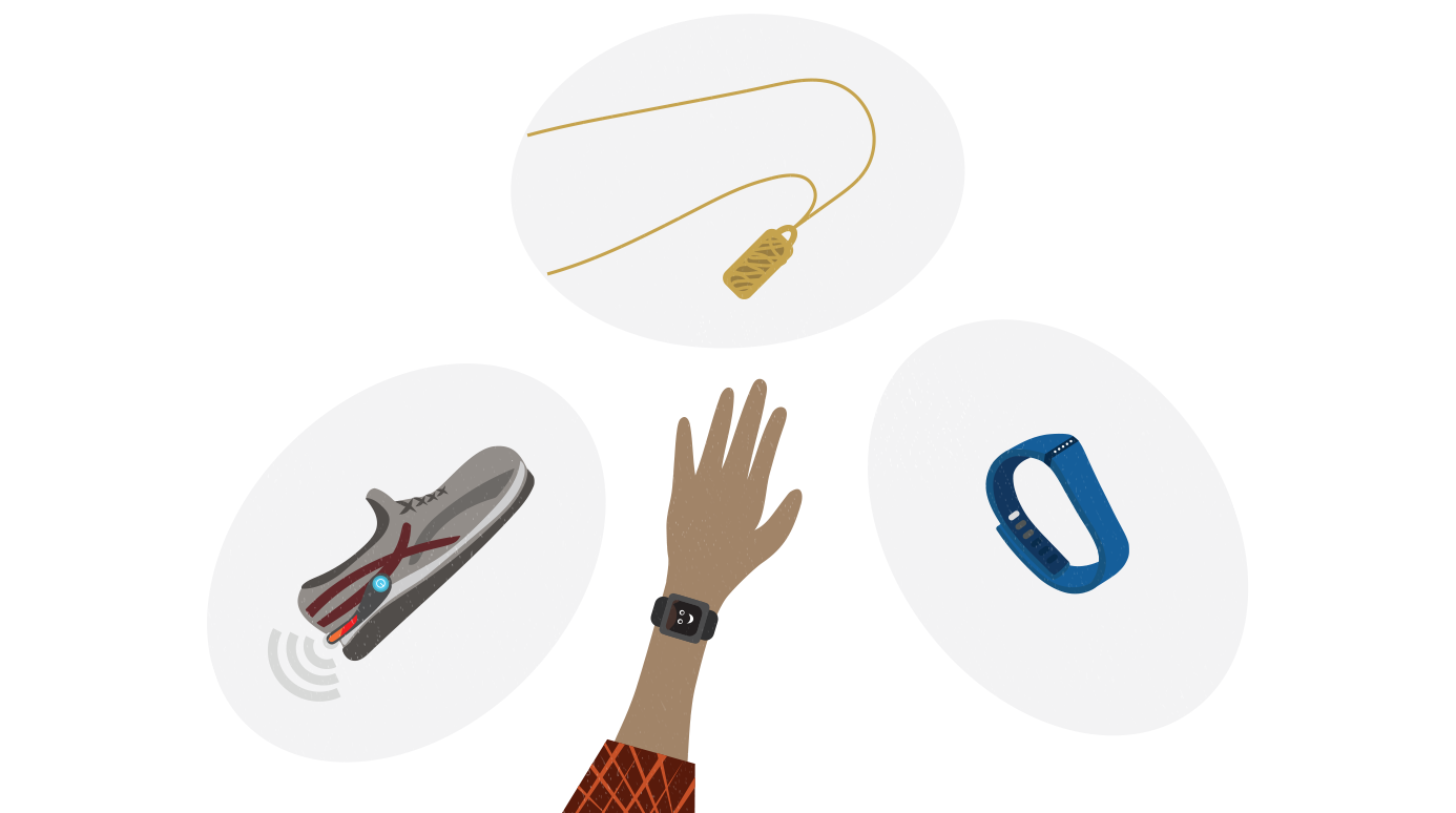 illustrations of different wearable devices