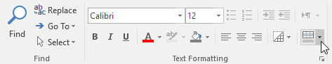 Clicking the Alternate Row Color drop-down arrow