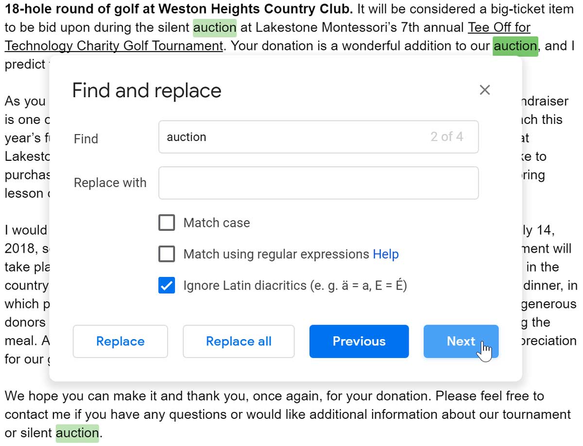 finding the next word