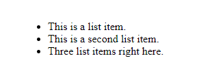 Unordered list example