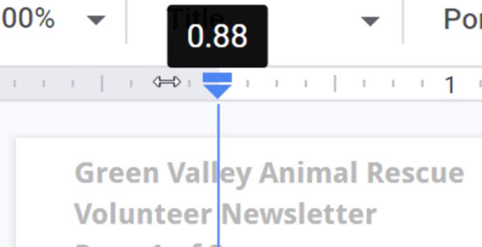 adjusting margins with ruler