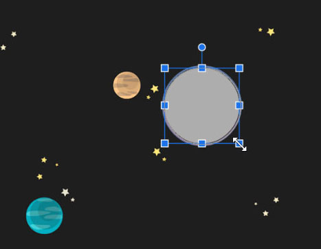 resizing circle to jupiter