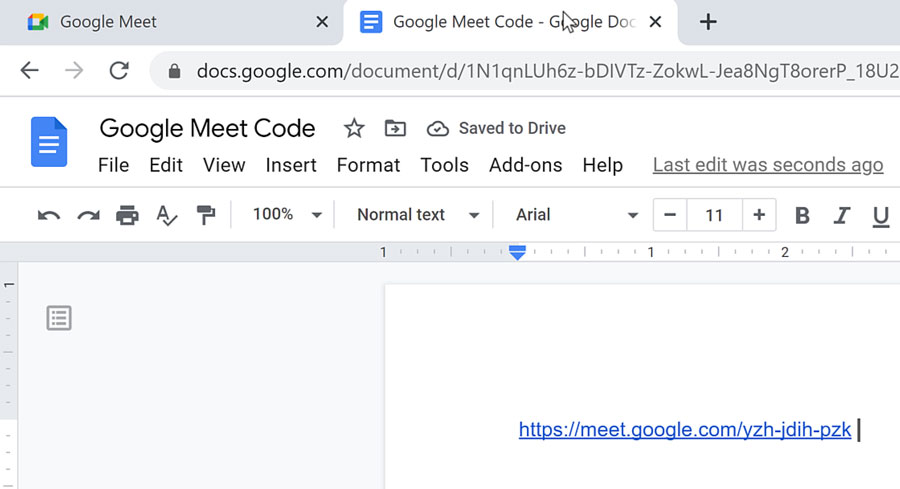 pasting link into a Google Doc