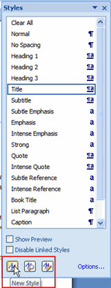New Styles Button