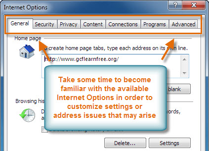 Internet Options