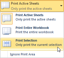 Selecting the Print Selection command