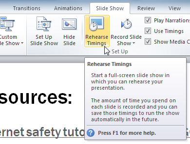 The Rehearse Timings command