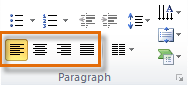 Alignment commands