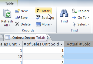 The Totals command