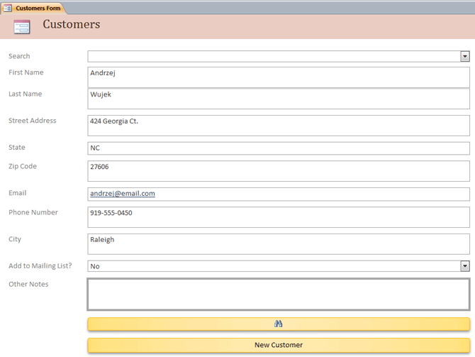 A form with the default layout