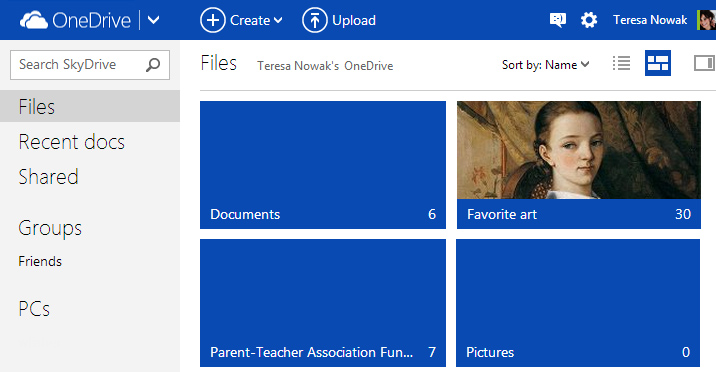 Screenshot of Microsoft account