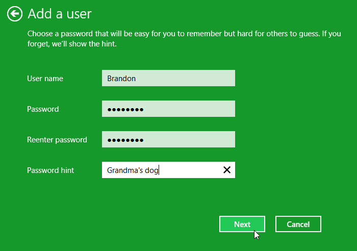 Screenshot of Windows 8