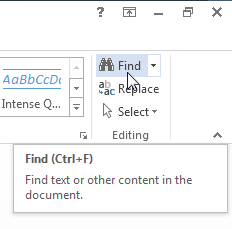 Screenshot of Word 2013