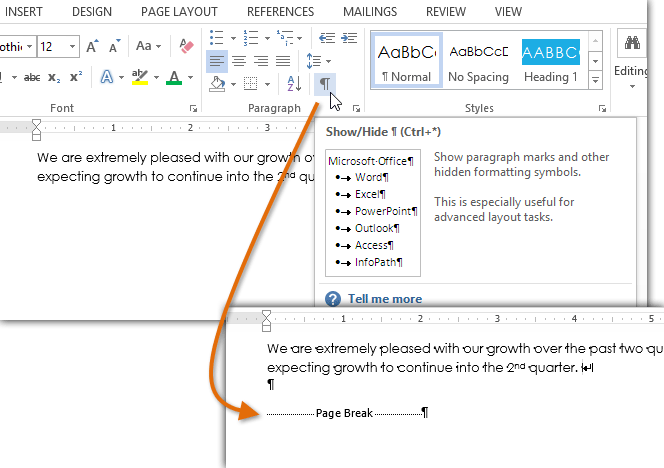 Screenshot of Word 2013