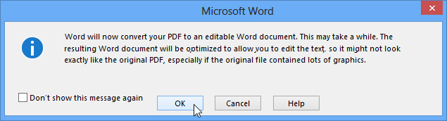 Screenshot of Word 2013