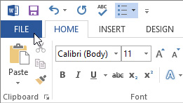 Screenshot of Word 2013