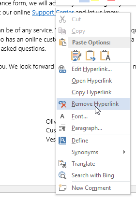 Screenshot of Word 2013