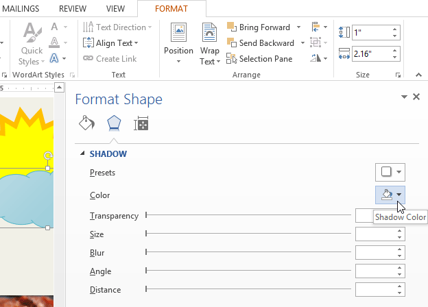 Screenshot of Word 2013