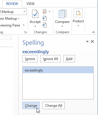 Screenshot of Word 2013