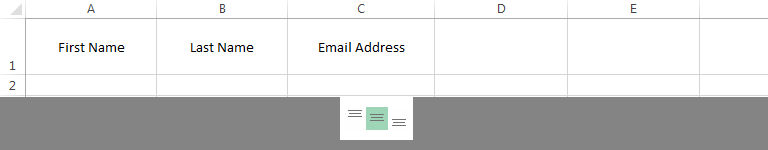 Screenshot of Excel 2013