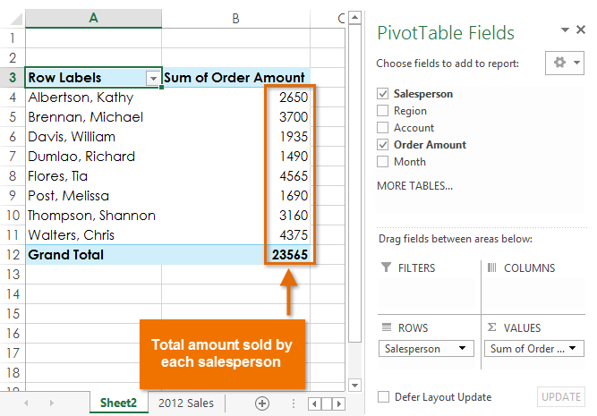 Screenshot of Excel 2013