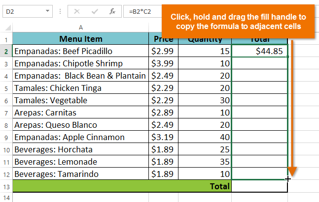 Screenshot of Excel 2013