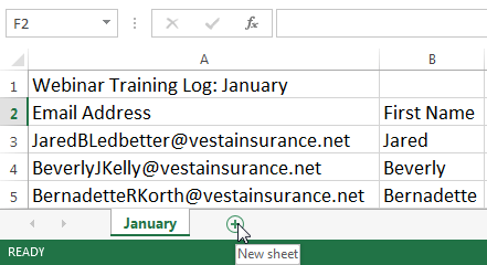 Screenshot of Excel 2013