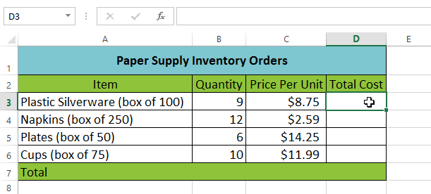 Screenshot of Excel 2013