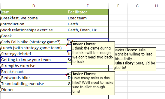 Screenshot of Excel 2013