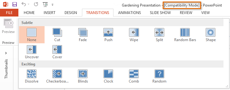 Screenshot of PowerPoint 2013