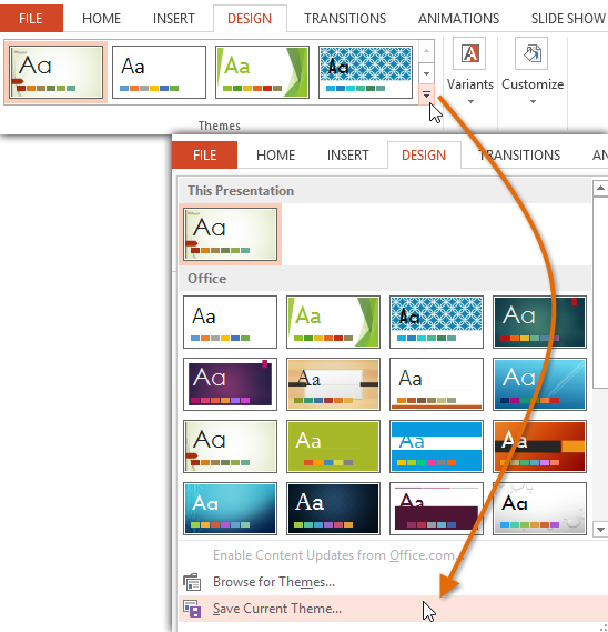 Screenshot of PowerPoint 2013