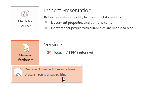 Screenshot of PowerPoint 2013