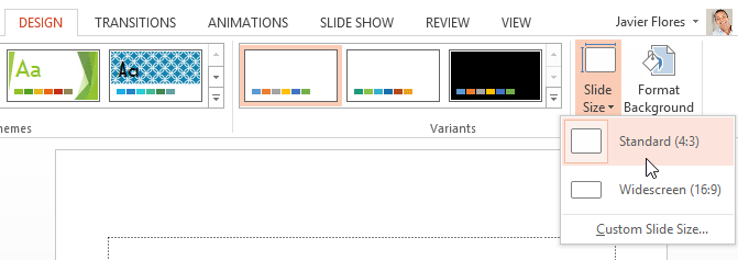 Screenshot of PowerPoint 2013