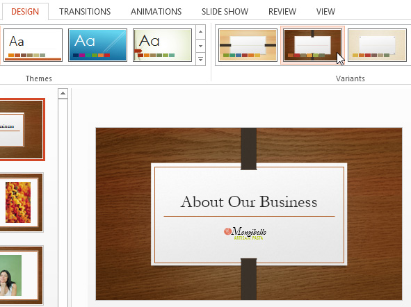 Screenshot of PowerPoint 2013