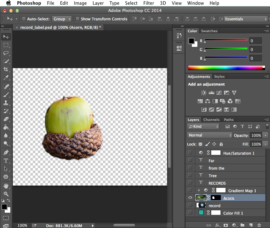 Screenshot of Adobe Photoshop CC