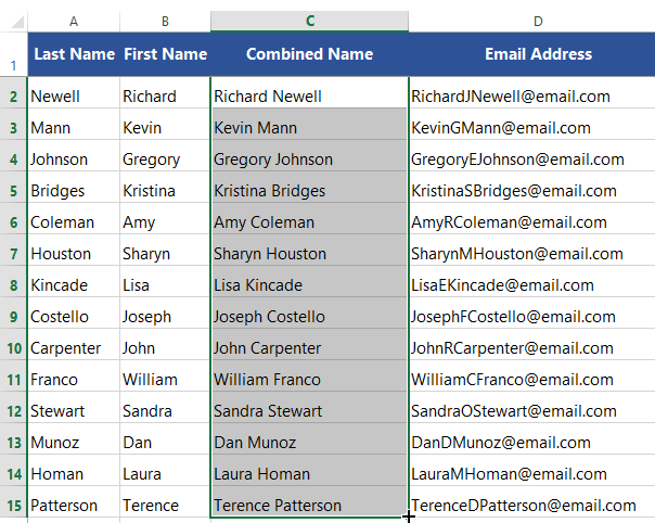 screenshot of excel 2013