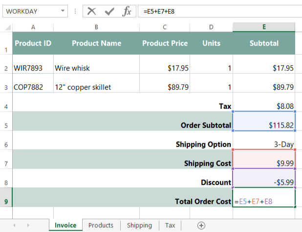 screenshot of excel 2013