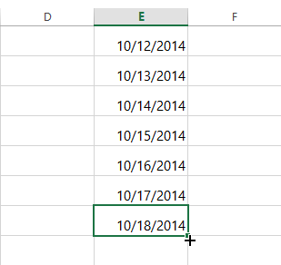 Screenshot of Excel 2013