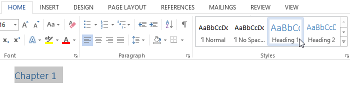 Screenshot of Microsoft Word