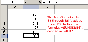 AutoSum of a Range