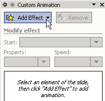 Add Effect button activated