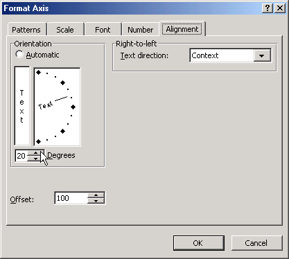 Format Axis Alignment dialog box