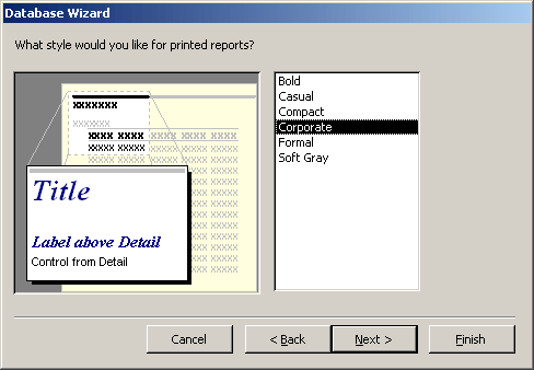 Database Wizard - Screen 4