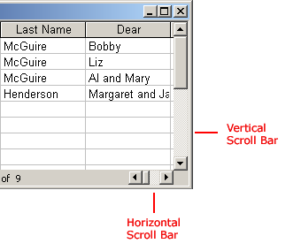 Horizontal and Vertical Scroll Bars