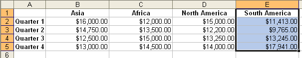 Select Cell Range for New Data