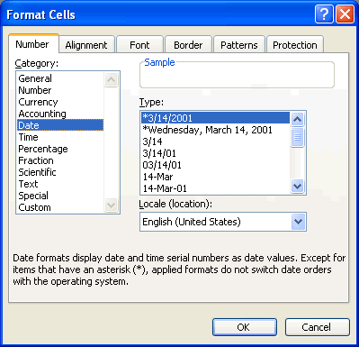 The Number Tab on the Format Cells Dialog Box